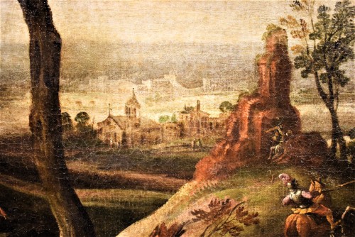 Louis XIV - Assault on the village with clash between knights, 17th c. Flemish master